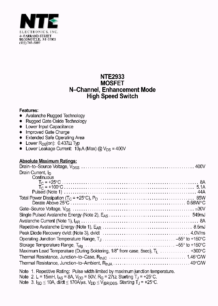 NTE2933_69859.PDF Datasheet
