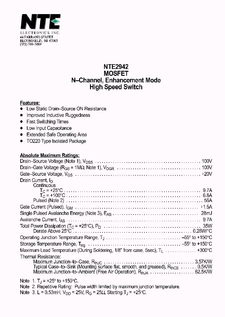 NTE2942_69865.PDF Datasheet