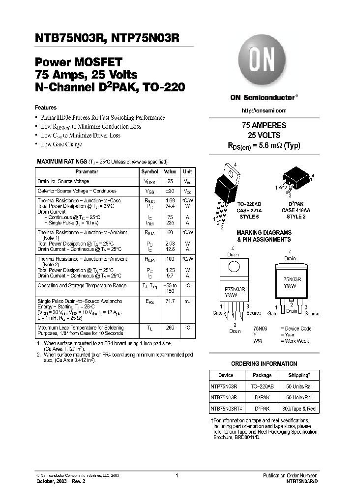 NTB75N03R_191439.PDF Datasheet