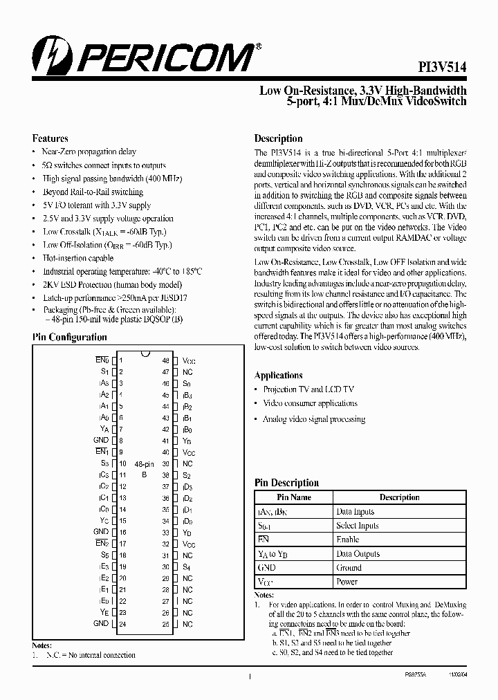 PI3V514_58378.PDF Datasheet