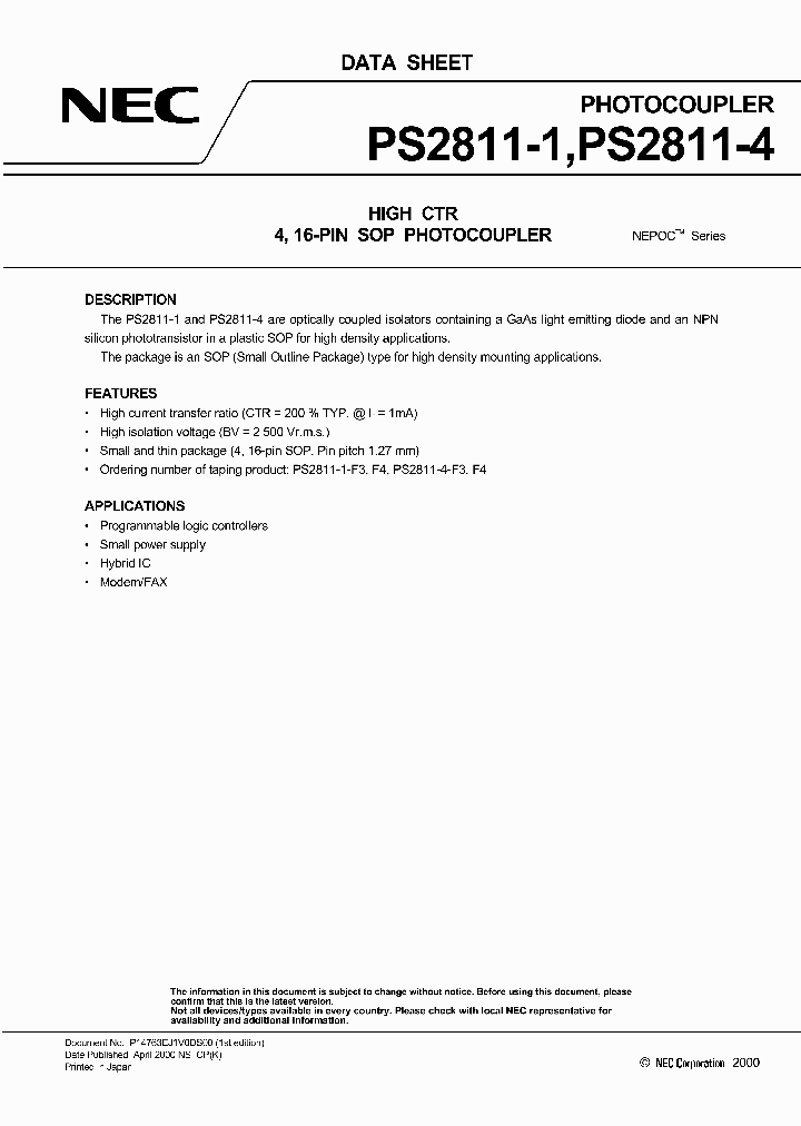PS2811-1_41584.PDF Datasheet