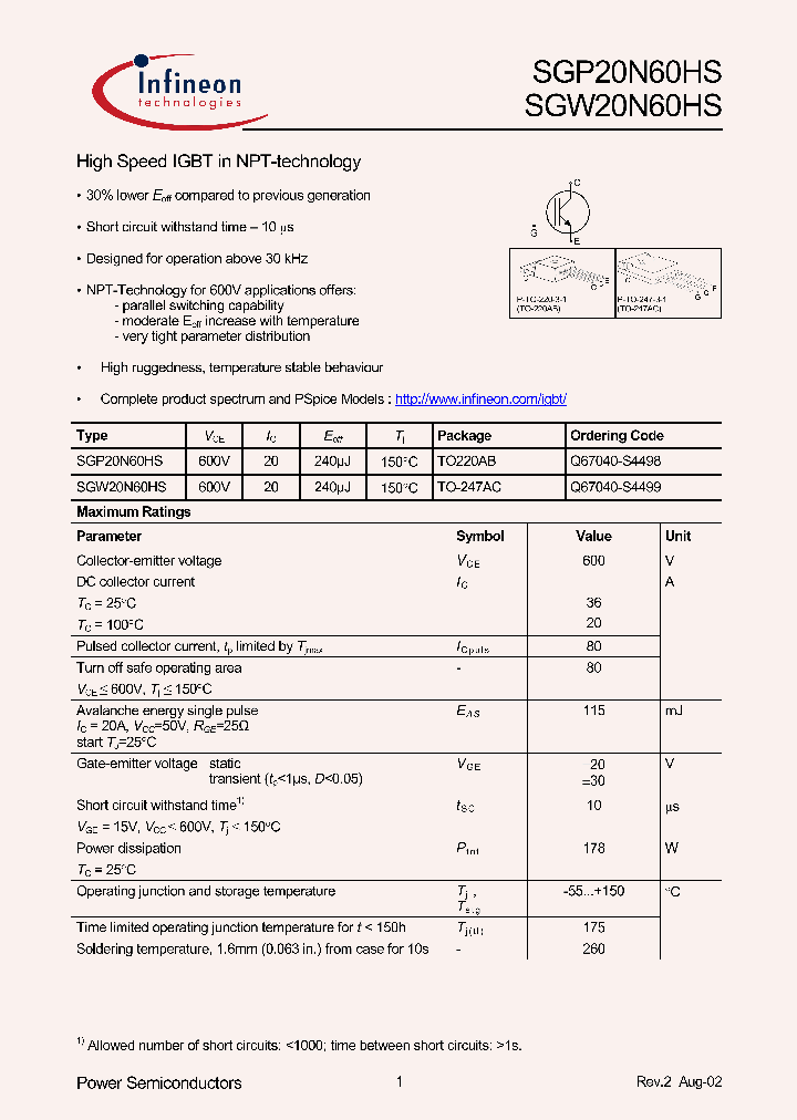 SGP20N60HS_14602.PDF Datasheet