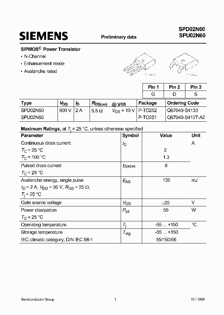 SPD02N60_118820.PDF Datasheet