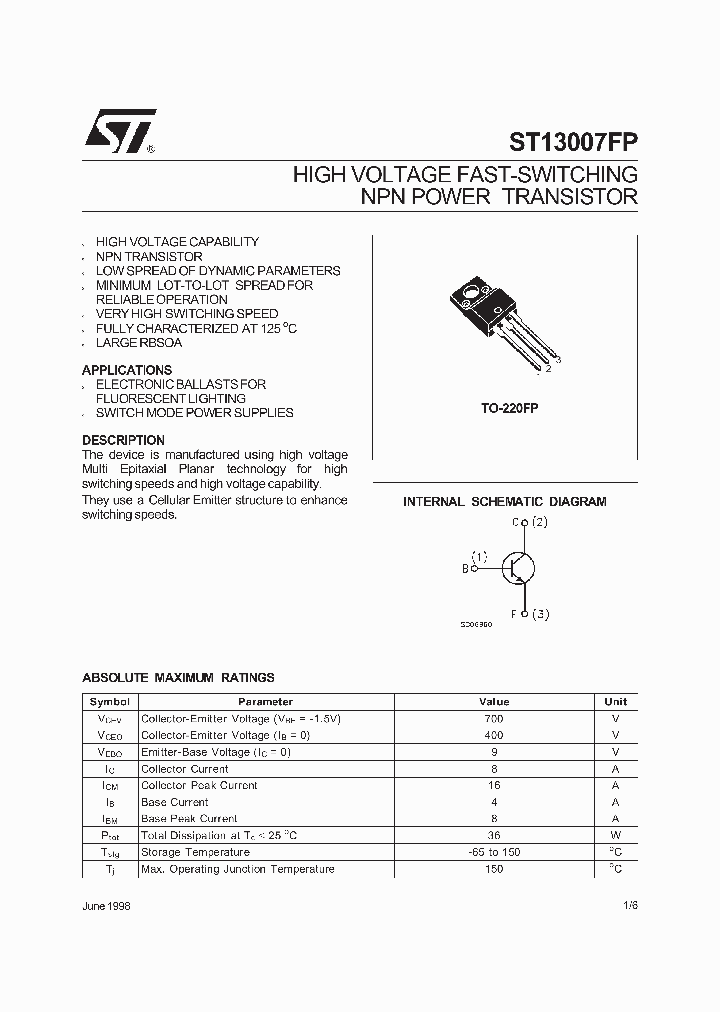 ST13007FP_82970.PDF Datasheet