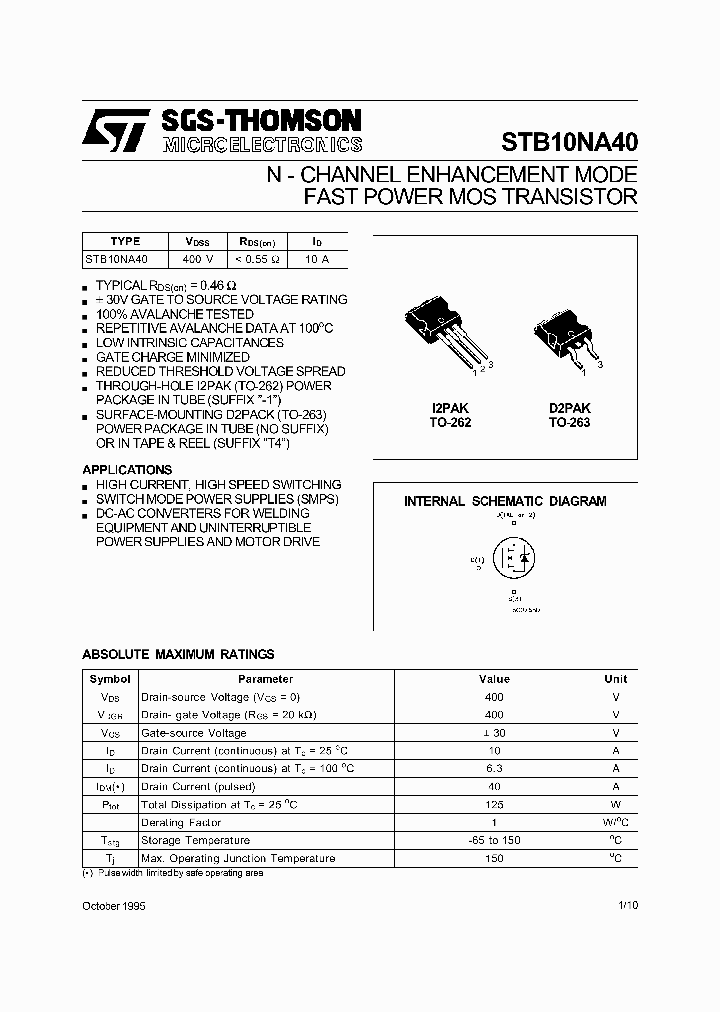 STB10NA40_144278.PDF Datasheet