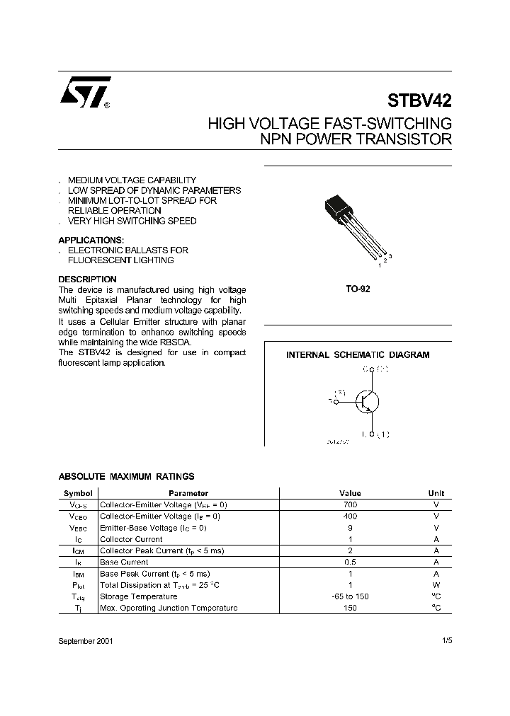 STBV42_77489.PDF Datasheet