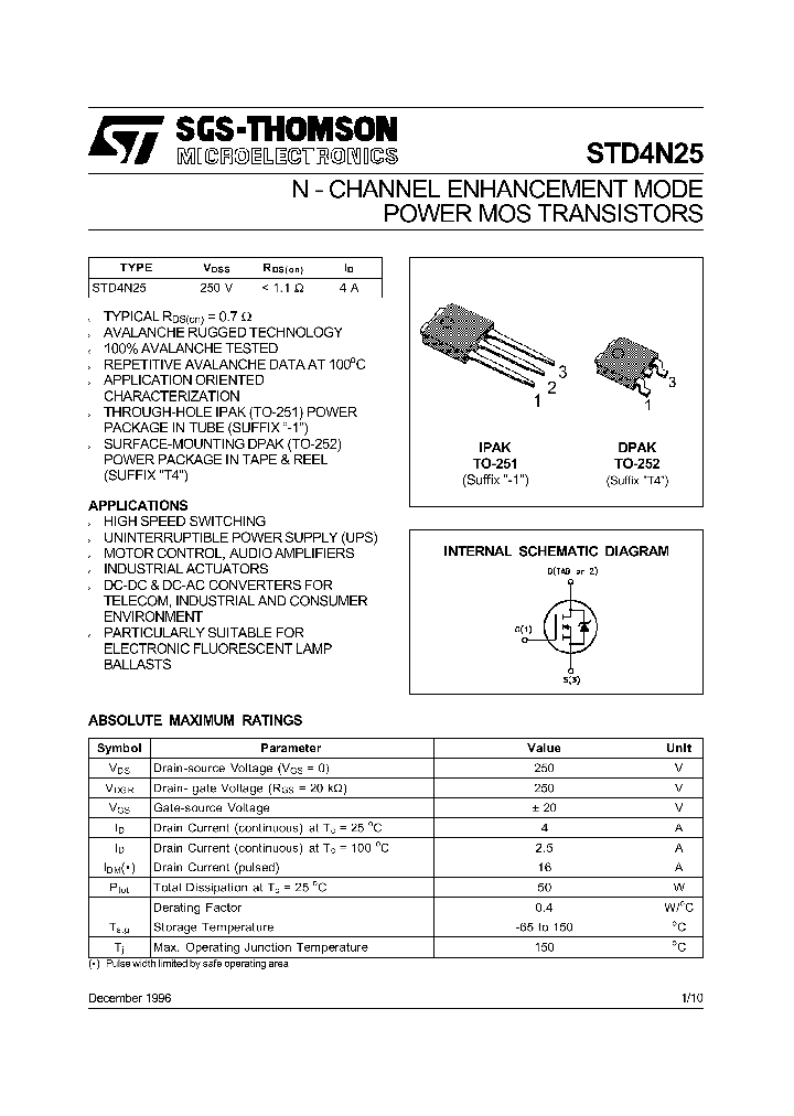 STD4N25_10400.PDF Datasheet