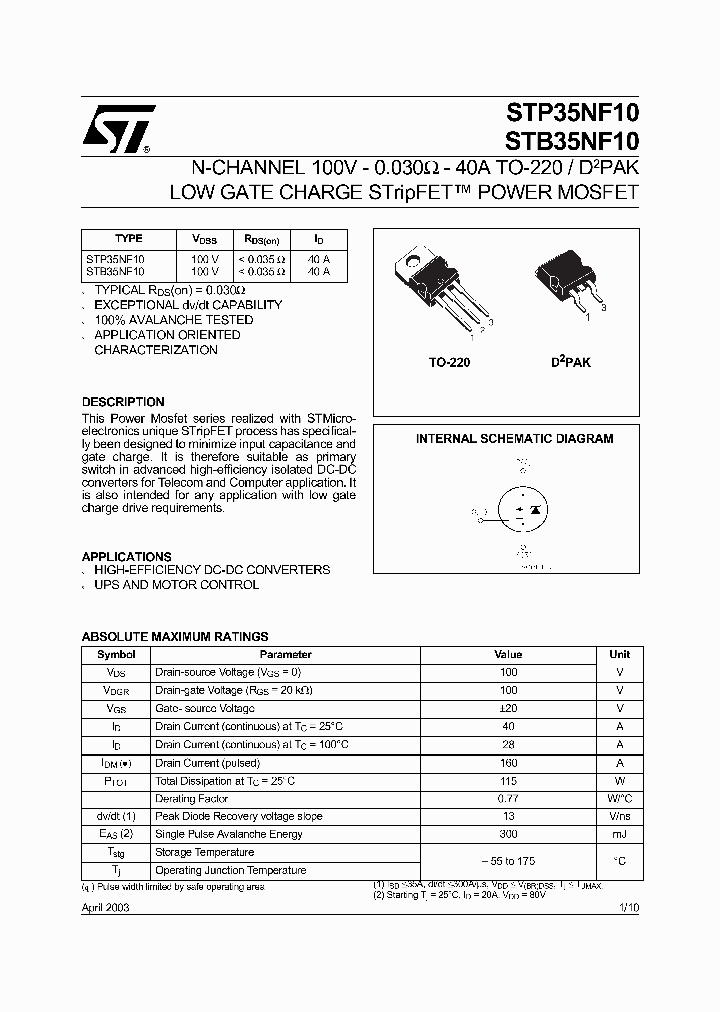 STP35NF10_64986.PDF Datasheet