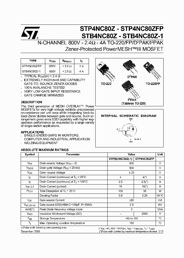 STP4NC80Z_159490.PDF Datasheet