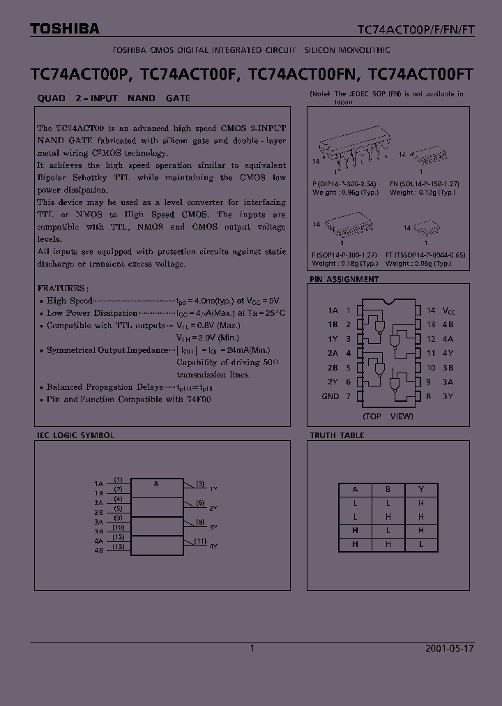 TC74ACT00F_16026.PDF Datasheet