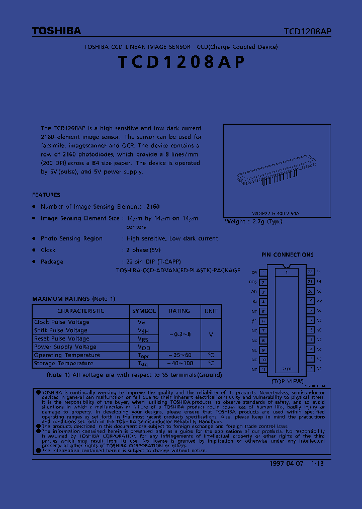 TCD1208AP_70144.PDF Datasheet