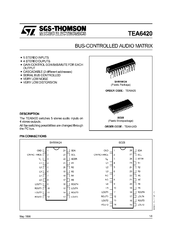 TEA6420_88462.PDF Datasheet