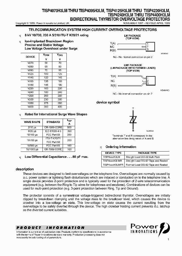 TISP4240H3LM_38187.PDF Datasheet