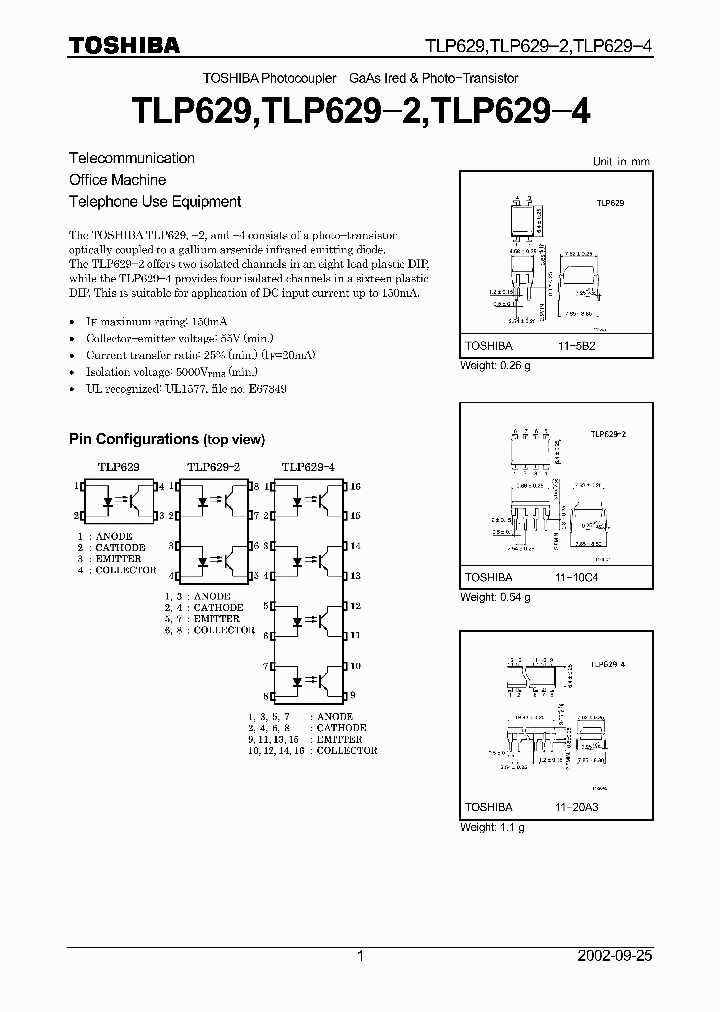 TLP629_166721.PDF Datasheet