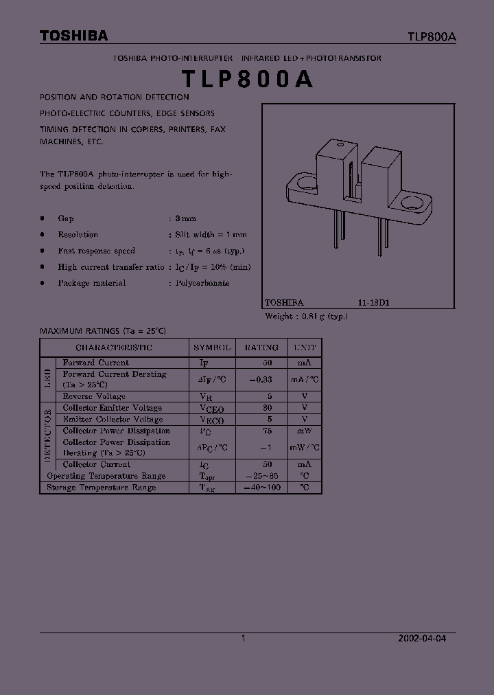 TLP800_4312.PDF Datasheet