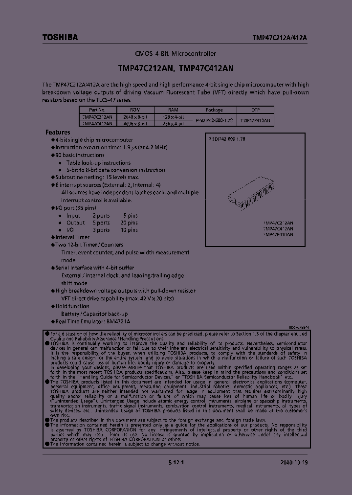 TMP47C212AN_37279.PDF Datasheet