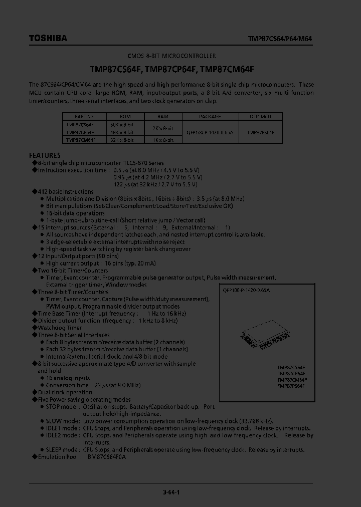 TMP87CM64F_80556.PDF Datasheet