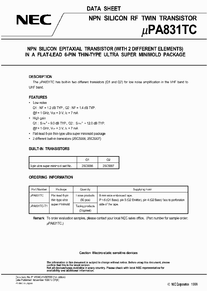 UPA831_144288.PDF Datasheet