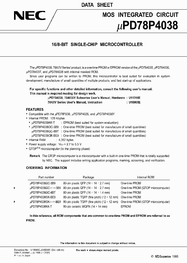 UPD78P4038_96351.PDF Datasheet