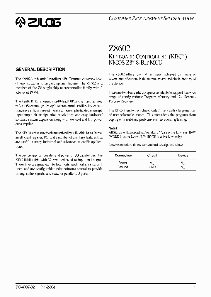 Z8602_44006.PDF Datasheet