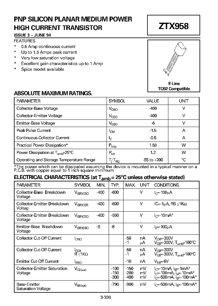 ZTX958_49211.PDF Datasheet