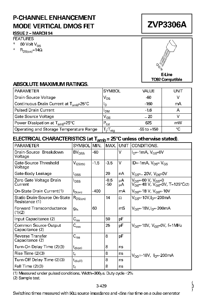 ZVP3306_23182.PDF Datasheet