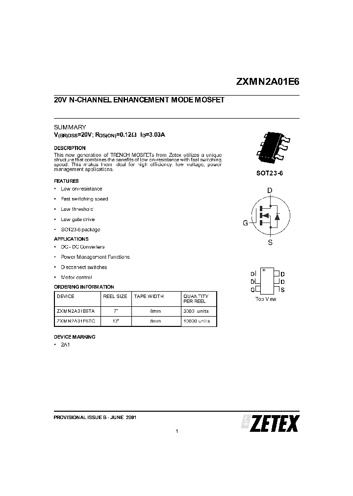 ZXMN2A01E6_21497.PDF Datasheet