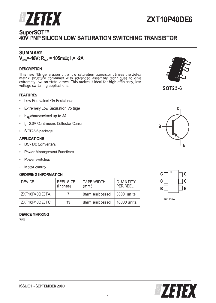 ZXT10P40DE6_23299.PDF Datasheet