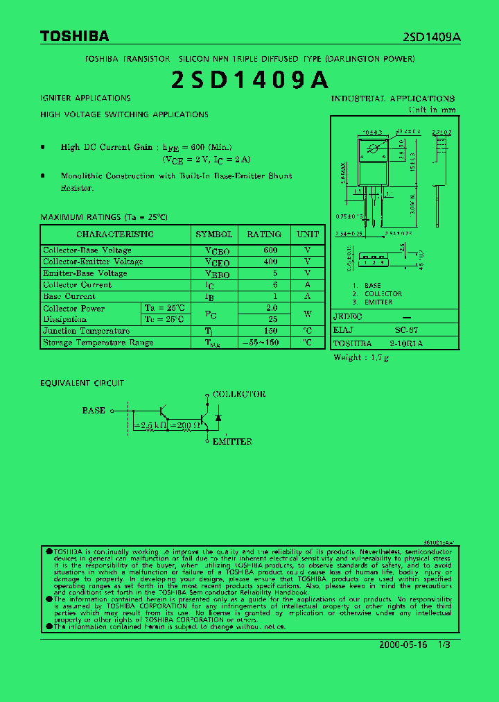 2SD1409A_248963.PDF Datasheet