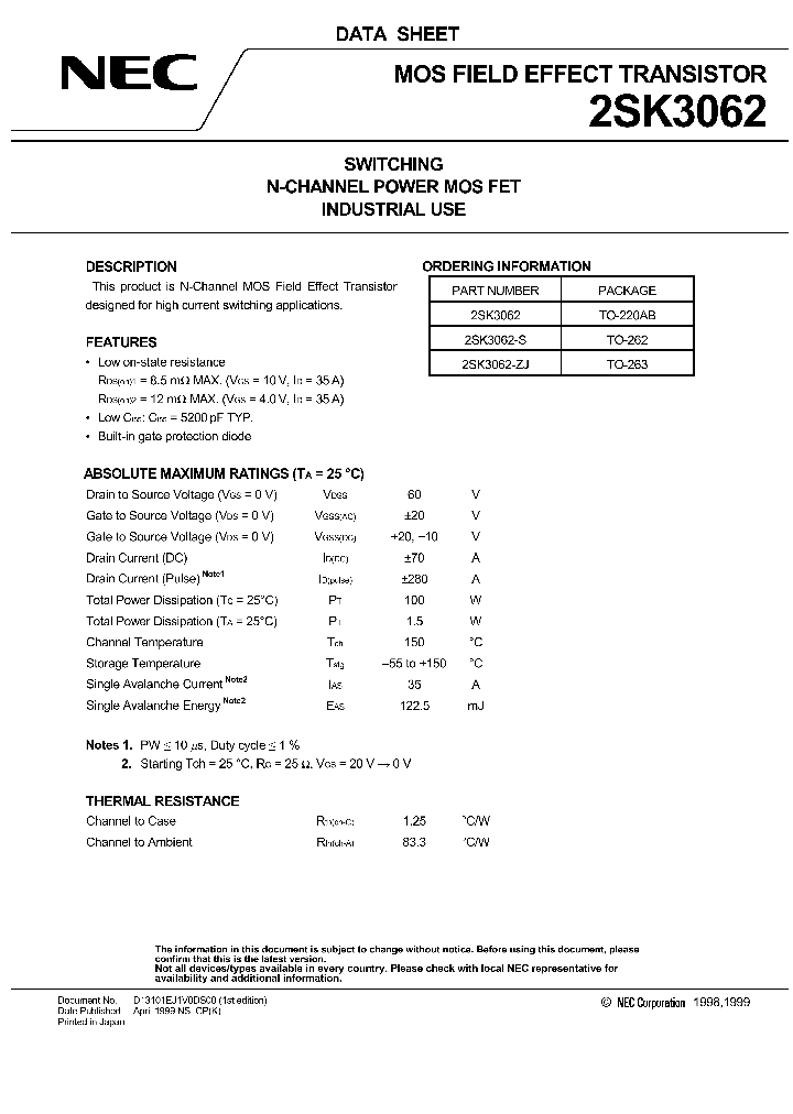 2SK3062_278948.PDF Datasheet