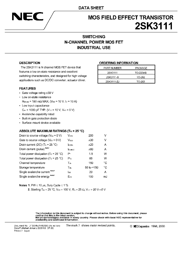 2SK3111_296372.PDF Datasheet