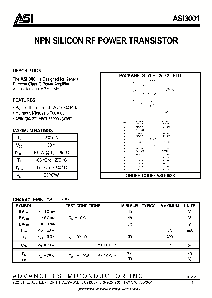 ASI3001_277894.PDF Datasheet