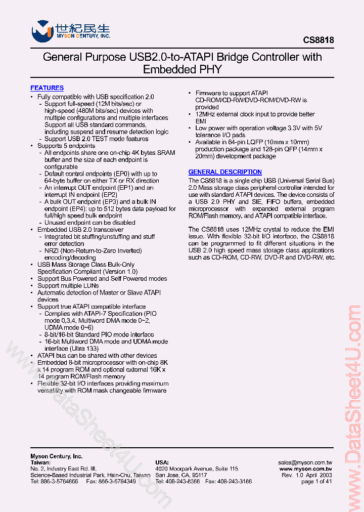 CS8818_277478.PDF Datasheet