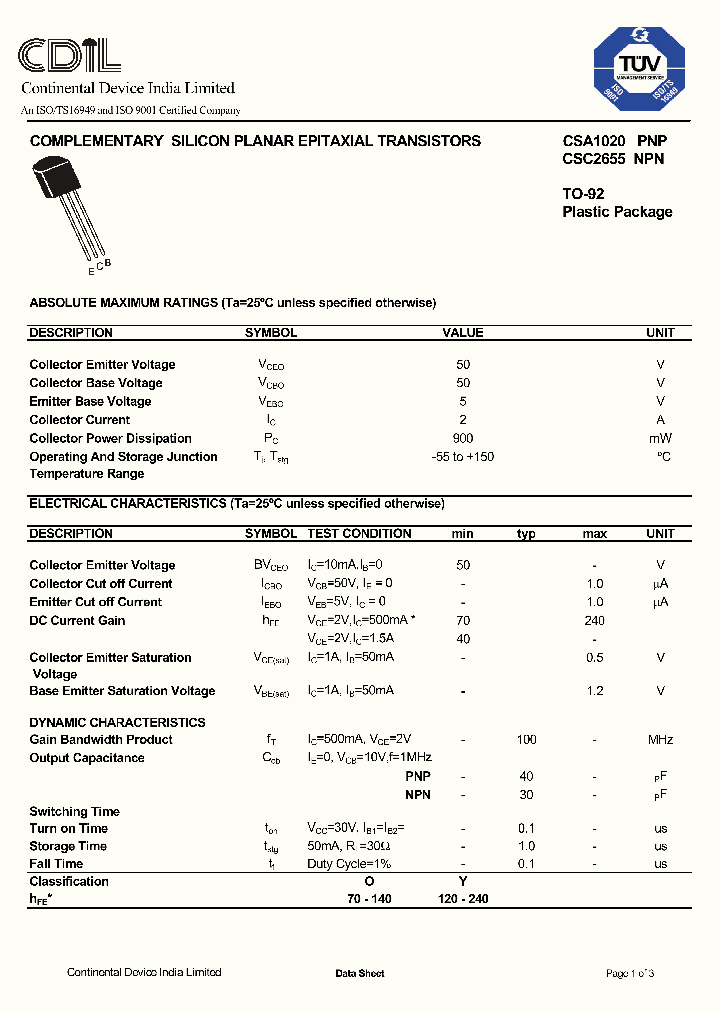 CSC2655_301708.PDF Datasheet