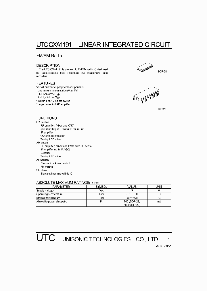 CXA1191_305432.PDF Datasheet