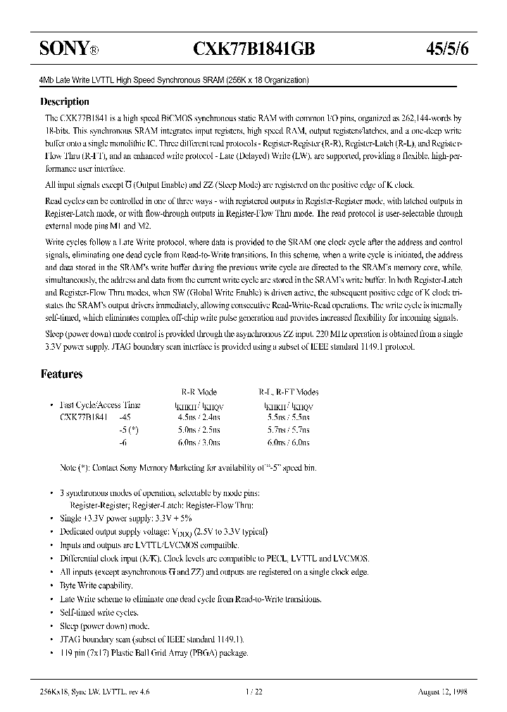 CXK77B1841GB_293686.PDF Datasheet