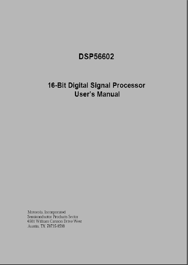 DSP56602UM_283593.PDF Datasheet