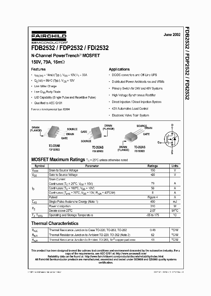 FDB2532FDP2532FDI2532_296374.PDF Datasheet