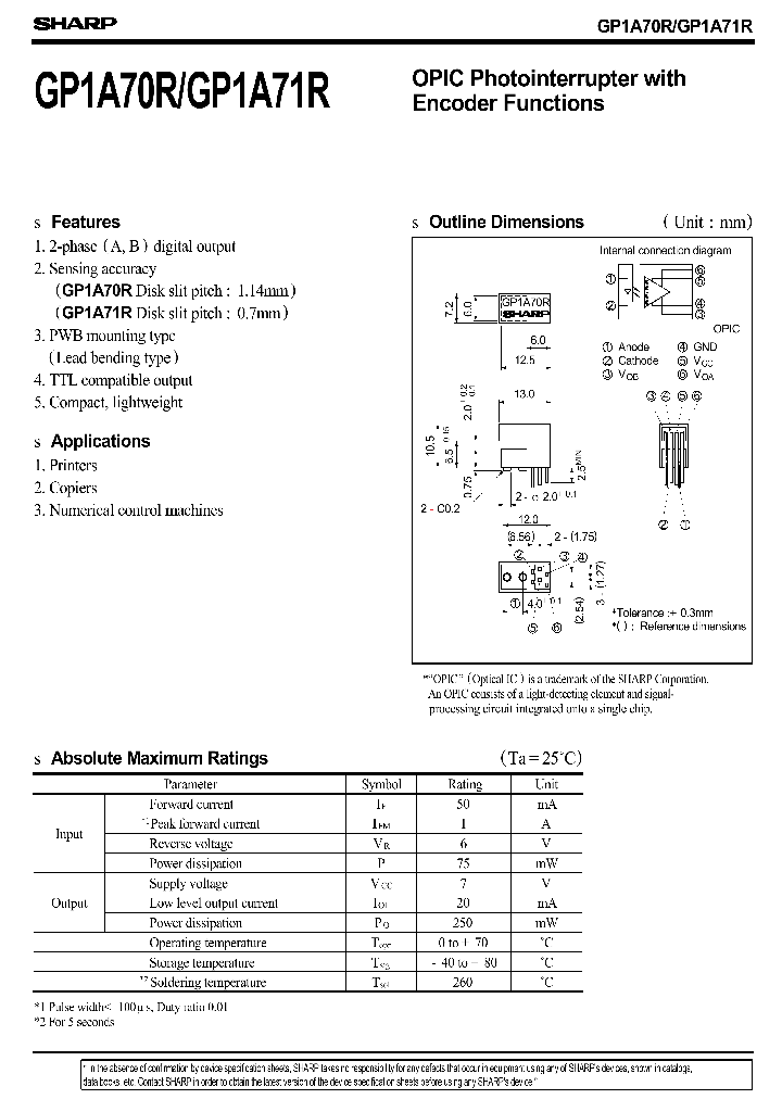 GP1A70R_261500.PDF Datasheet