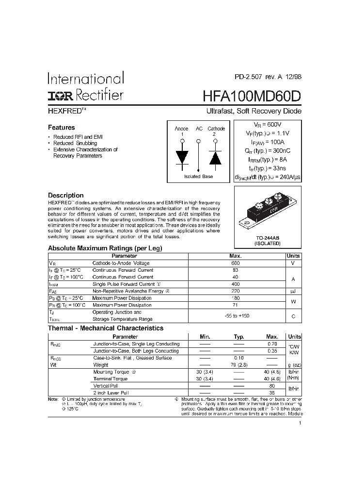 HFA100MD60D_291611.PDF Datasheet