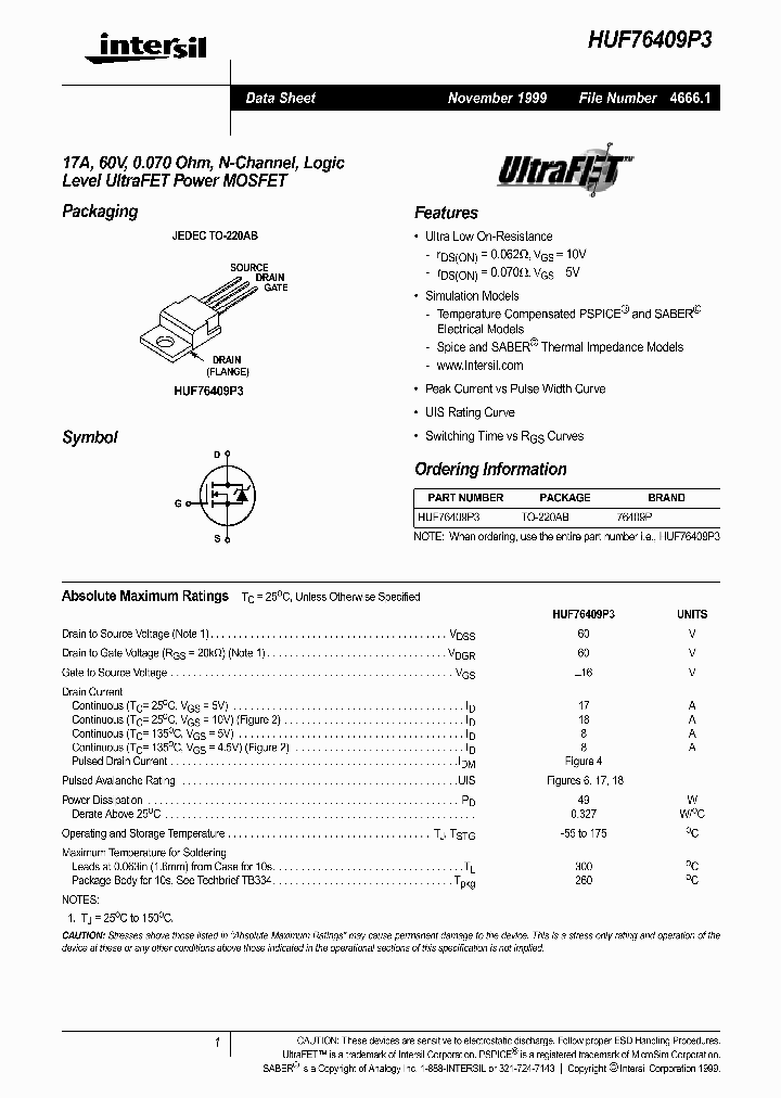 HUF76409P3_280192.PDF Datasheet