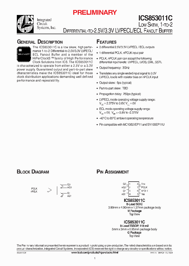 ICS853011C_298847.PDF Datasheet
