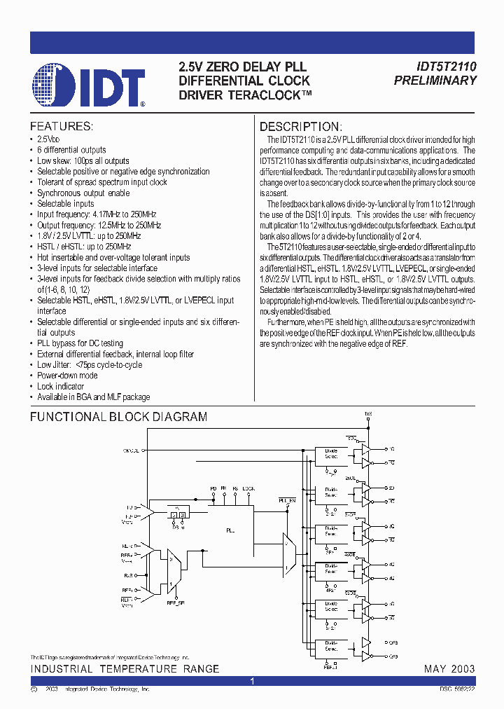 IDT5T2110_282270.PDF Datasheet