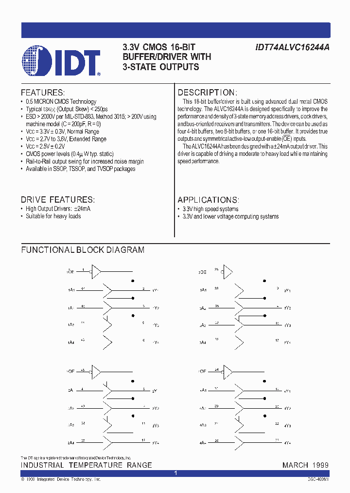 IDT74ALVC16244A_291242.PDF Datasheet