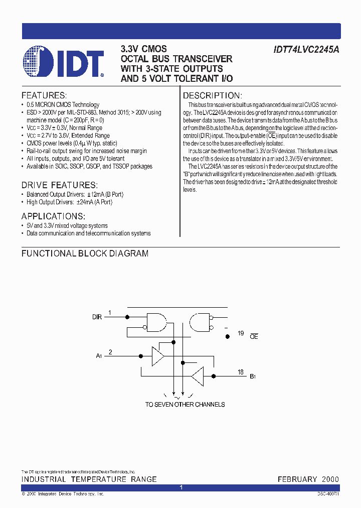 IDT74LVC2245A_284938.PDF Datasheet