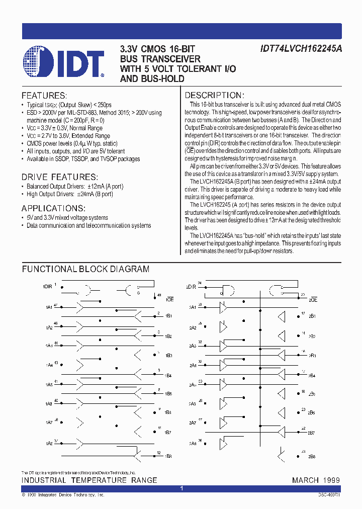 IDT74LVCH162245A_294758.PDF Datasheet