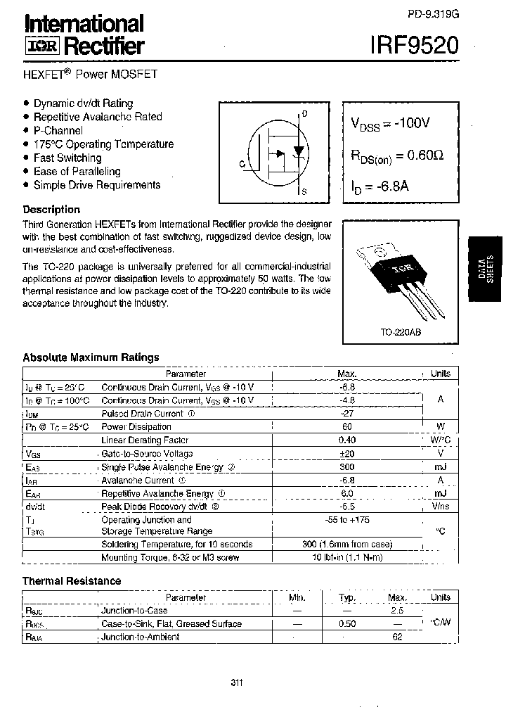 IRF9520_288198.PDF Datasheet