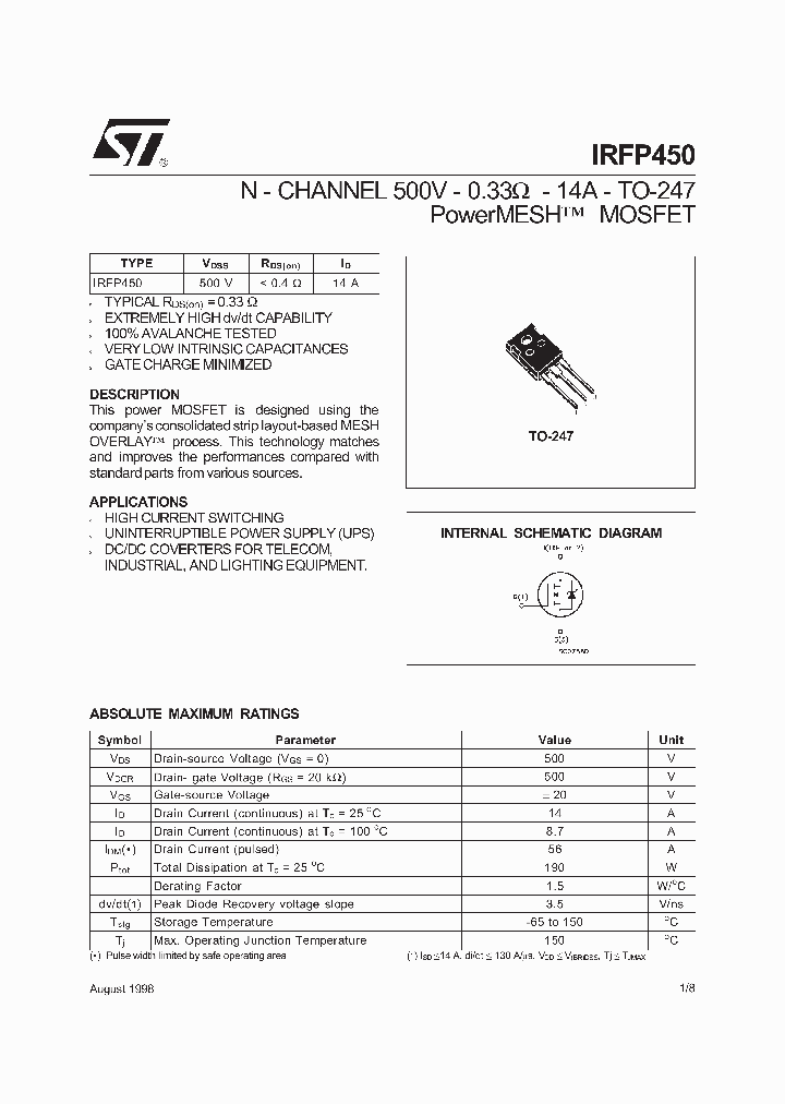 IRFP450_304778.PDF Datasheet