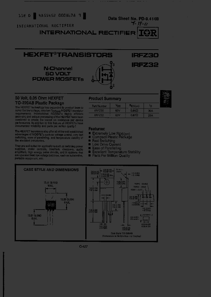 IRFZ30_201742.PDF Datasheet