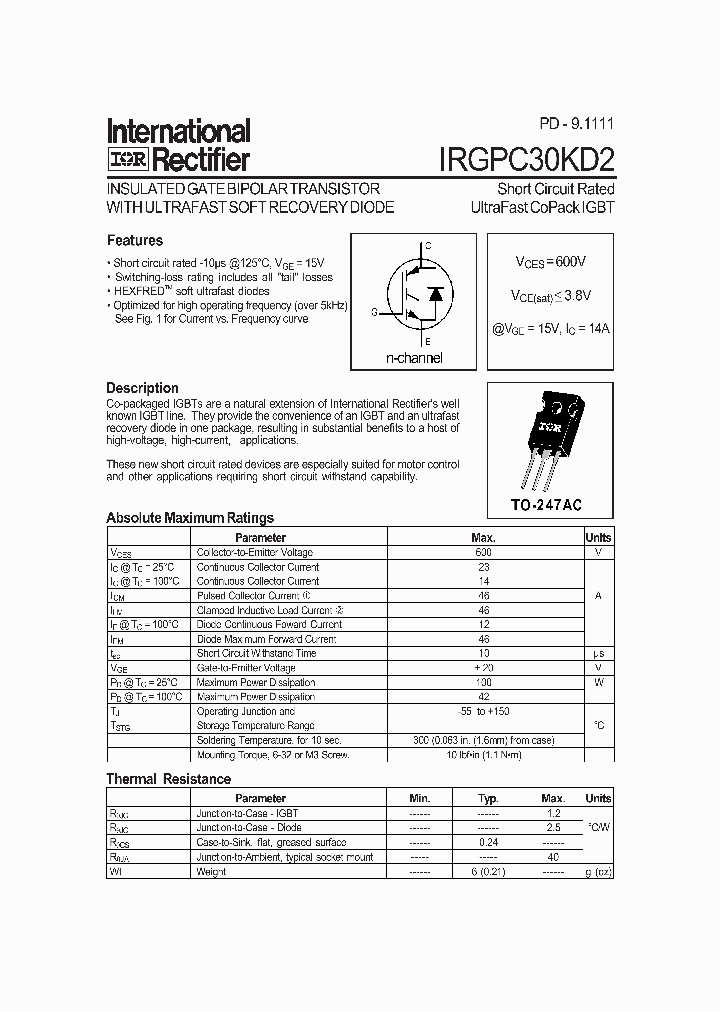 IRGPC30KD2_285662.PDF Datasheet